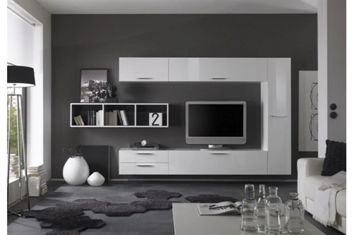Мебель стенка в гостиную в современном стиле фото с телевизором