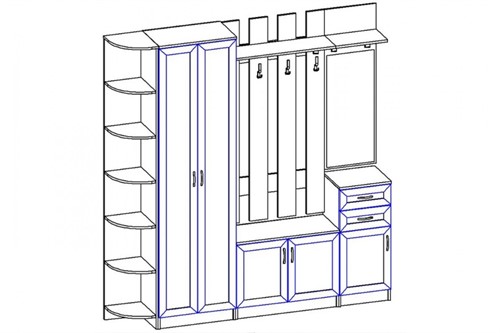 Эскиз прихожей с открытой вешалкой