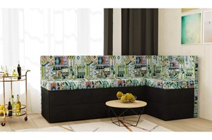 Кухонный диван Токио (Домино) Комби Наска Blue угловой