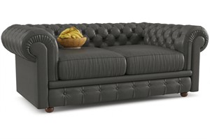 Диван прямой Chesterfield Teos Black нераскладной