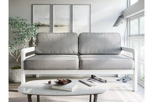 Диван Бергер Б  textile белая эмаль grey