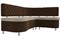 Кухонный диван Вегас Вельвет Beige Brown угловой - фото 150998