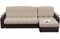 Диван угловой Денвер Бежевая рогожка/Коричневая экокожа Аккордеон - фото 151502