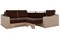 Диван угловой Комфорт микровельвет бежевый коричневый - фото 156092