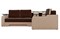 Диван угловой Комфорт микровельвет бежевый коричневый - фото 156094