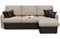 Диван угловой Пекин Бежевая рогожка/Коричневая экокожа Еврокнижка - фото 158303