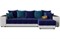 Диван угловой правый  Дубай Simpl Еврокнижка Синий/Белый 2 - фото 160086