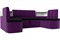 Диван угловой Тефида-П Вельвет Black-Фиолет - фото 173290